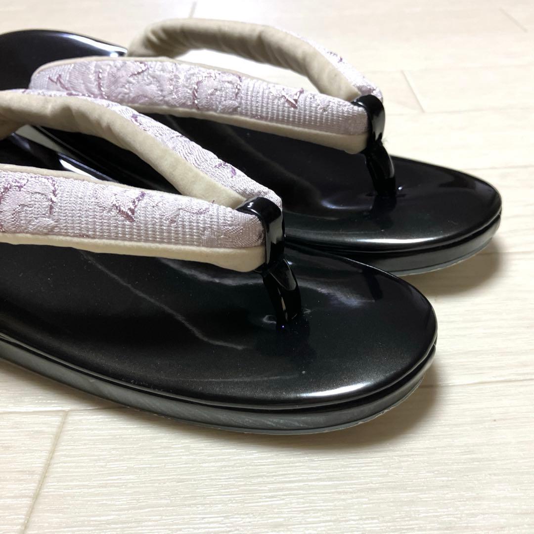 《美品》草履バッグセット　ふくれ織　ジャガード　ローブデコルテ調　成人式