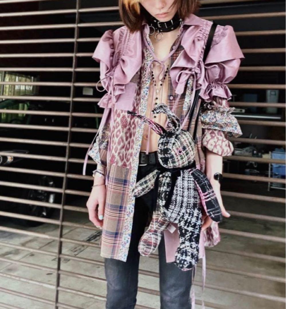 rurumu: 22aw パッチワーク 長袖ロングシャツ|mercariメルカリ官方指定