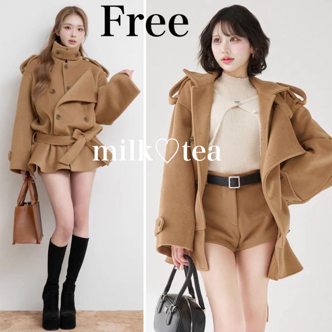 新品タグ付 ダーリッチ キャメル フリー ドロップショルダージャケット