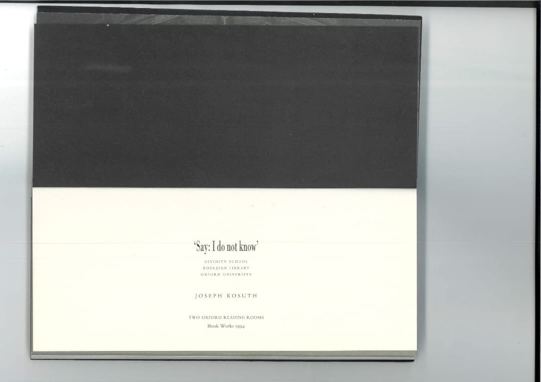 Joseph Kosuth「2つのオックスフォードの図書室」ジョセフコスース作品