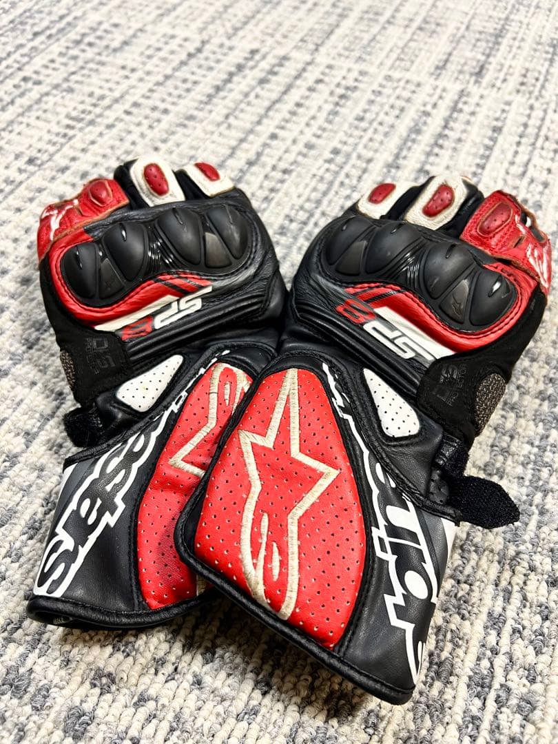 alpinestars SP-8 V3バイクグローブ 赤黒　L アルパインスターズ（alpinestars） SP-8 v3 LEATHER GLOVE レザー