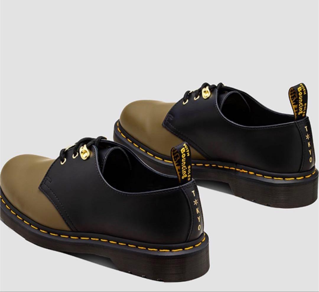 ドクターマーチン1461 DM TYO オリーブ + ブラック スムース UK9