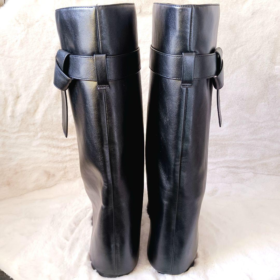 未使用 ザラ ニーハイゲートルロングブーツ 2024年モデル 23.5㎝ 黒