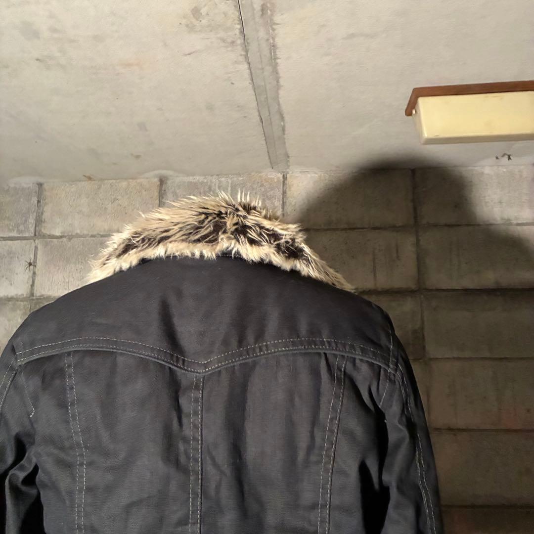 平成 お兄系 ダークコア グランジ opium ファー付きコート ギャル男