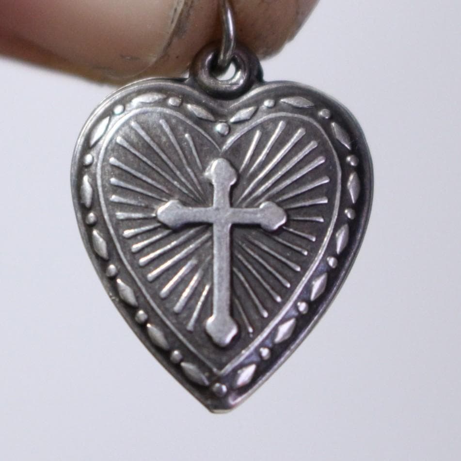 40s スウィートハートジュエリー パフィハート シルバー 十字架 クロス