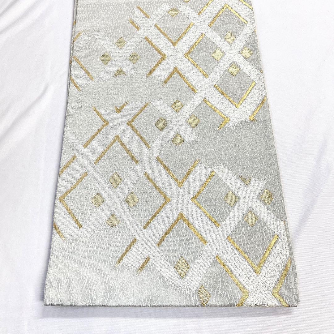 袋帯 菱 雲 金糸 縦菱 四つ目菱 着物 帯 018k - メルカリ