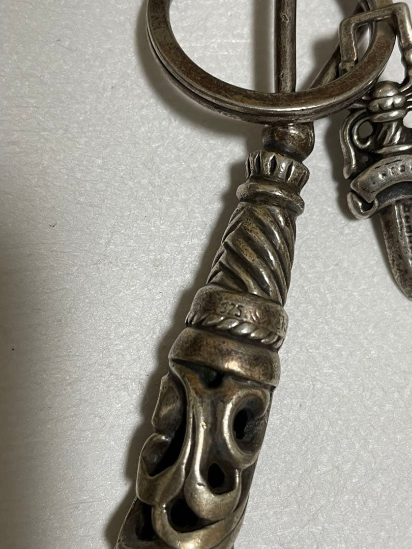 クロムハーツ スモールローラー タガー付き キーリング 49.49g 925