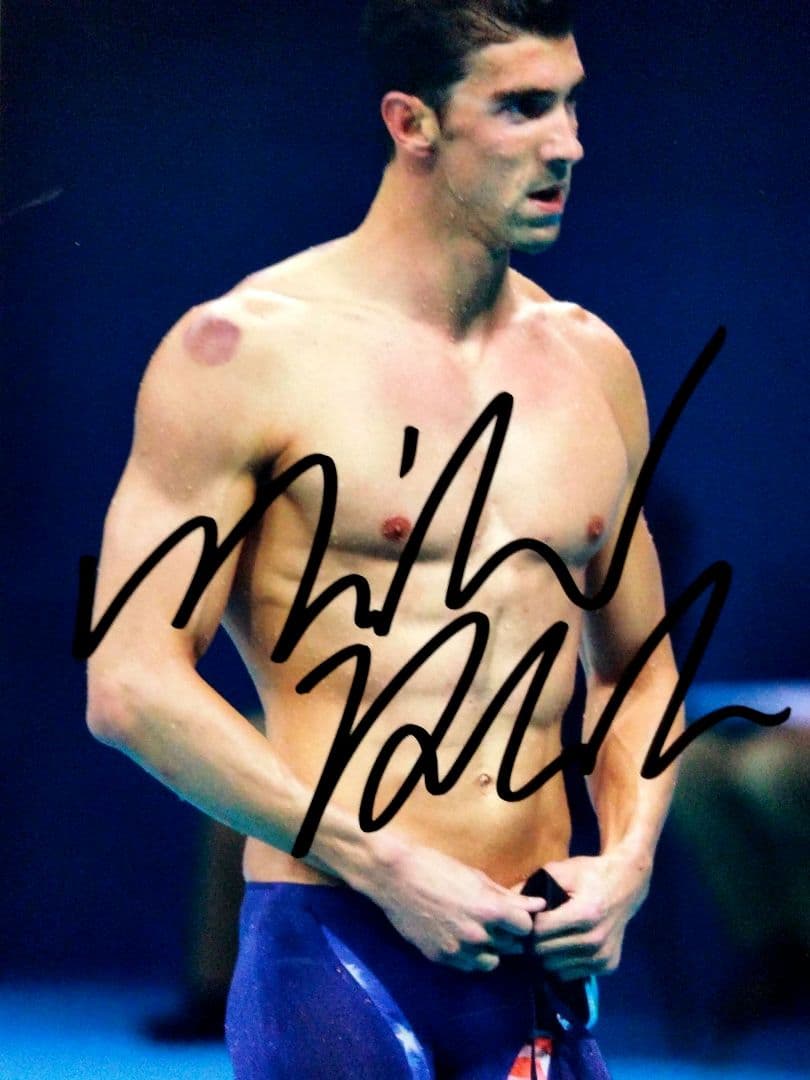 マイケル・フェルプス直筆サイン入り2Lサイズ写真…競泳オリンピック金メダリスト オリンピック 水泳 金メダリスト マイケル・フェルプス 直筆サイン入り