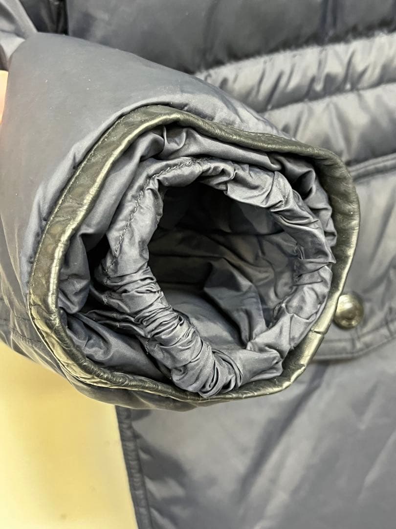 COACH コーチ レザー切り替え ダウンジャケット 紺 M メンズ - メルカリ