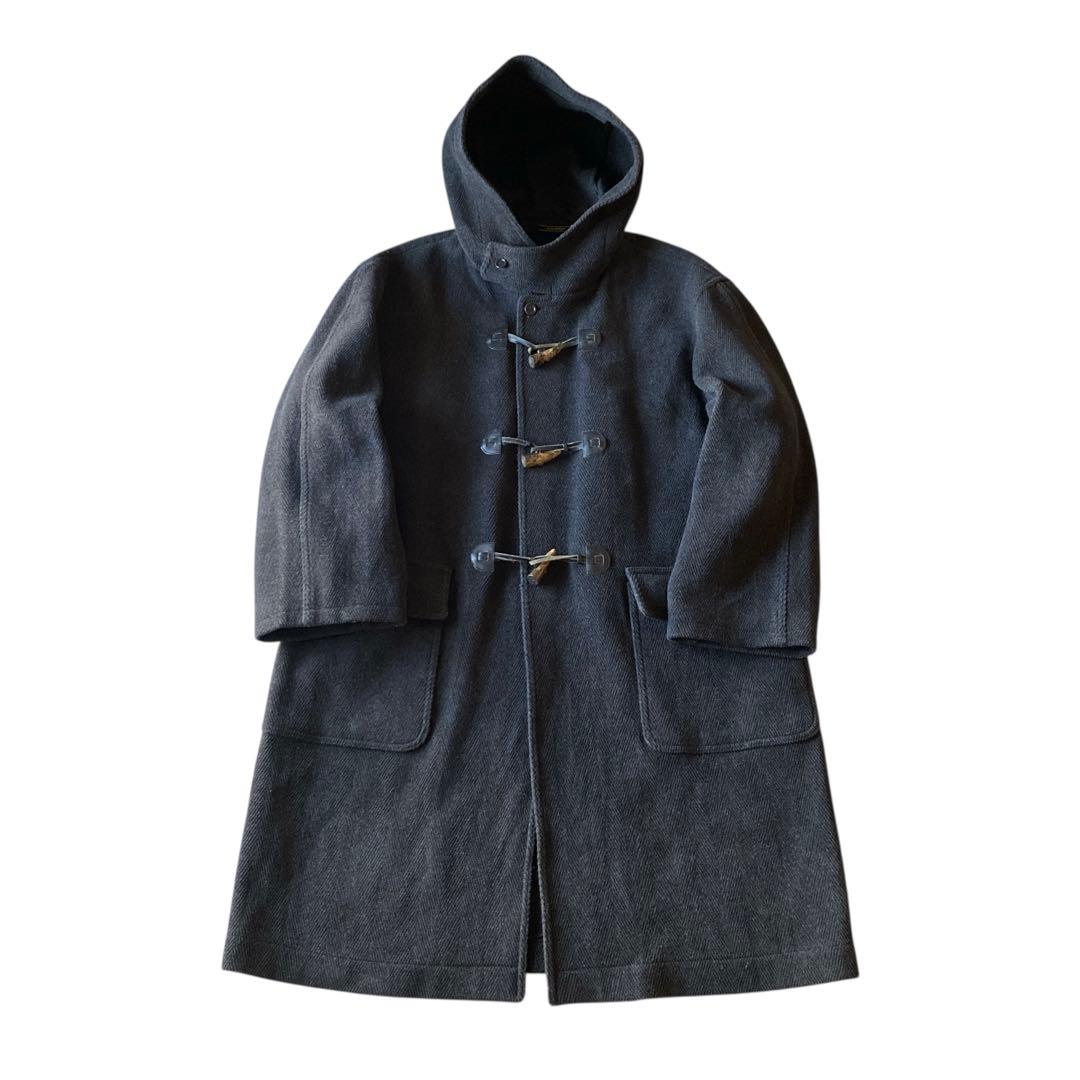 80s90s イタリア製 オーバーサイズ ヘリンボーンウール ダッフルコート イタリア製】80s90sカシミヤ混 ダッフルコート ウールヘリンボーン