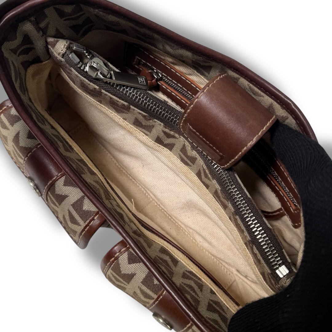 《激レア》マイケルコース ワンショルダー バック キャンバス レザー フラップ