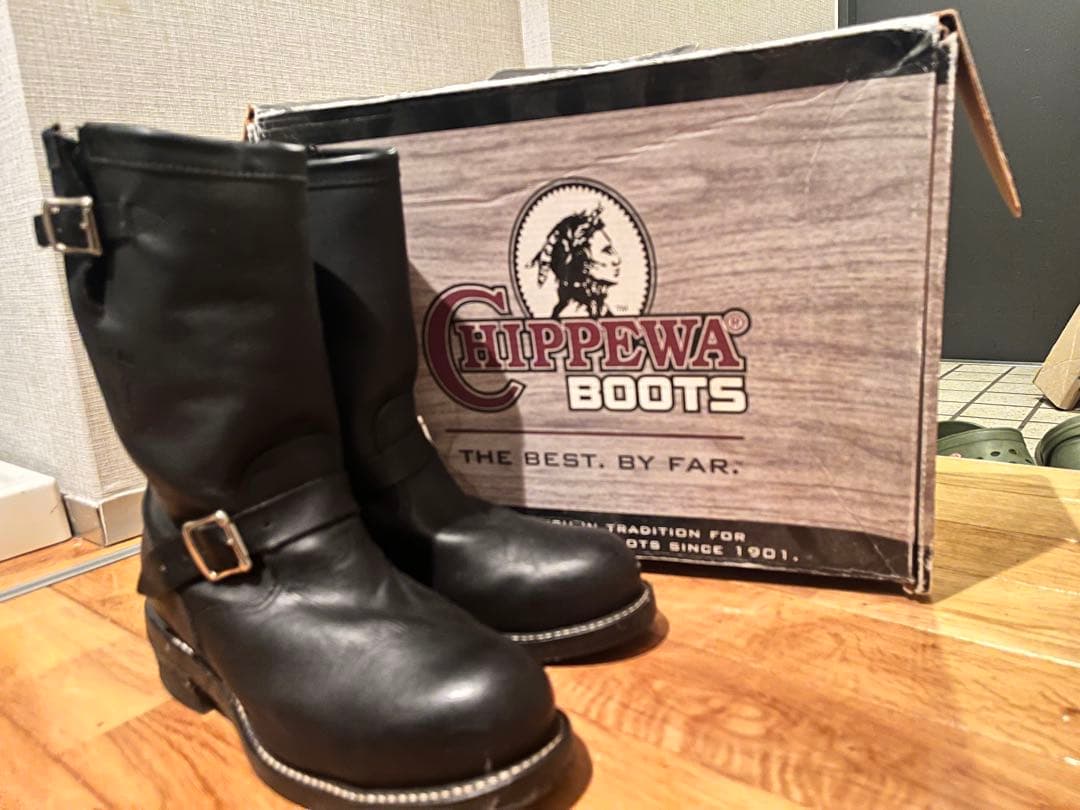 Chippewa 27863 サイズ9E 27cmエンジニアブーツ ブラック - メルカリ