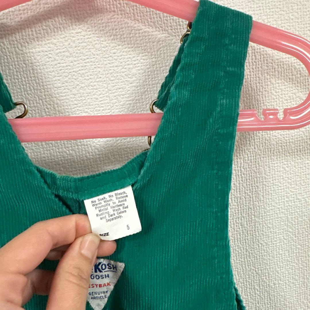 vintage oshkosh グリーン コーデュロイ オーバーオール usa - メルカリ