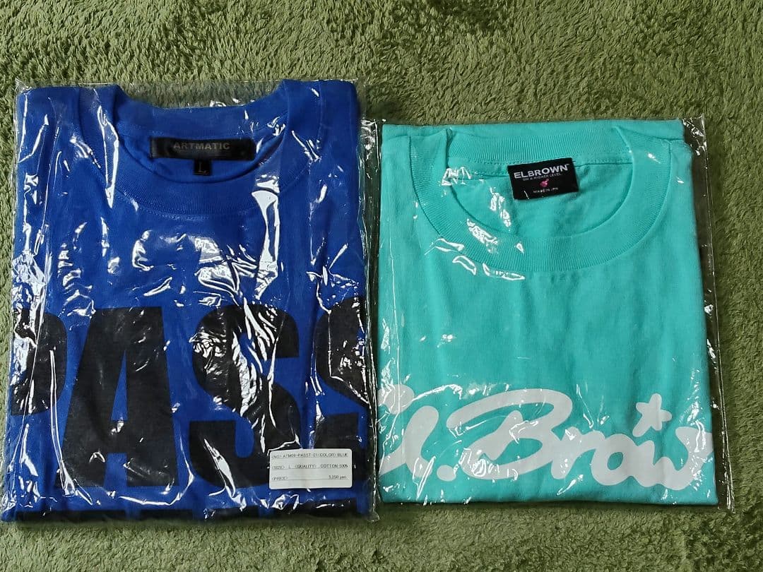 新品　PASS THE MIC Tシャツ Lサイズ　青色&エルブラウンTシャツ PASS THE MIC Tシャツ El.Brown Mサイズ ブルー