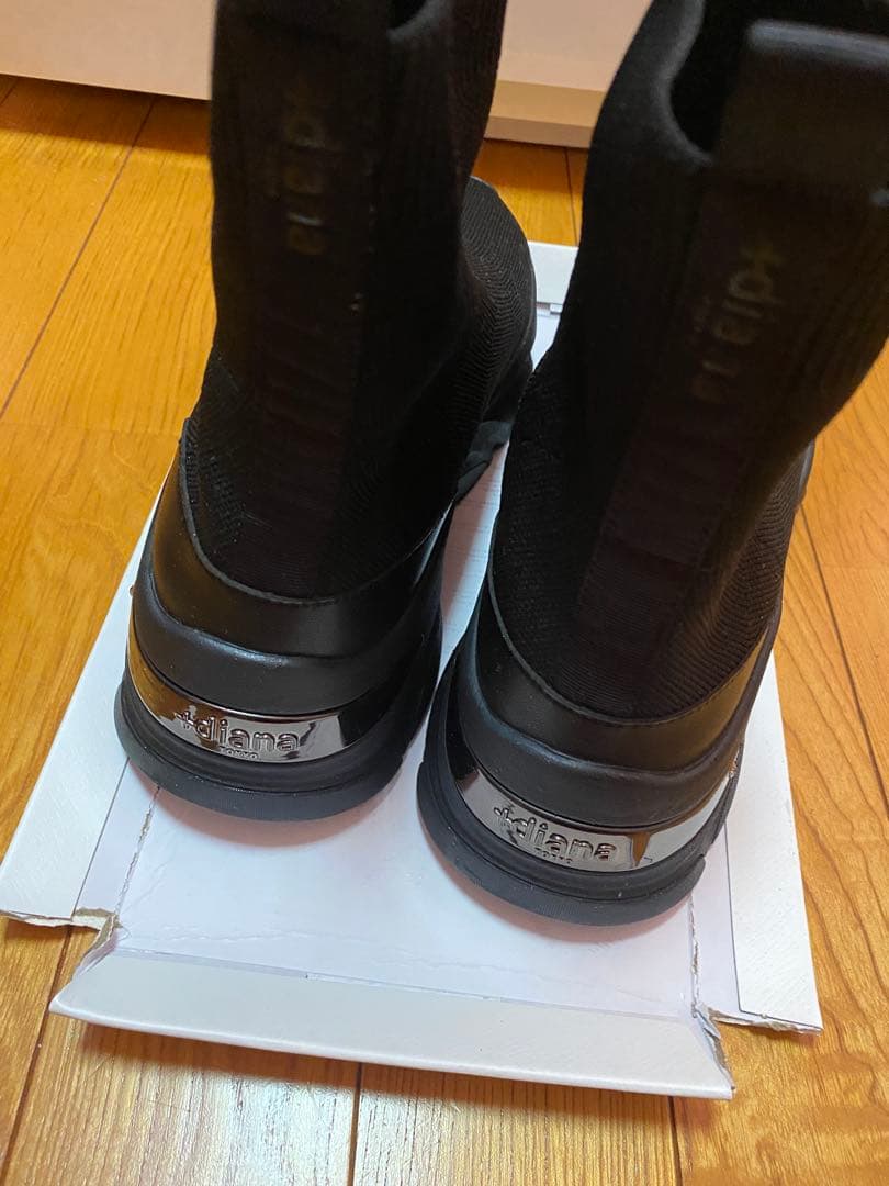 a*i様 +diana 【撥水加工】軽量厚底ニットソックスブーツ【24.0cm】