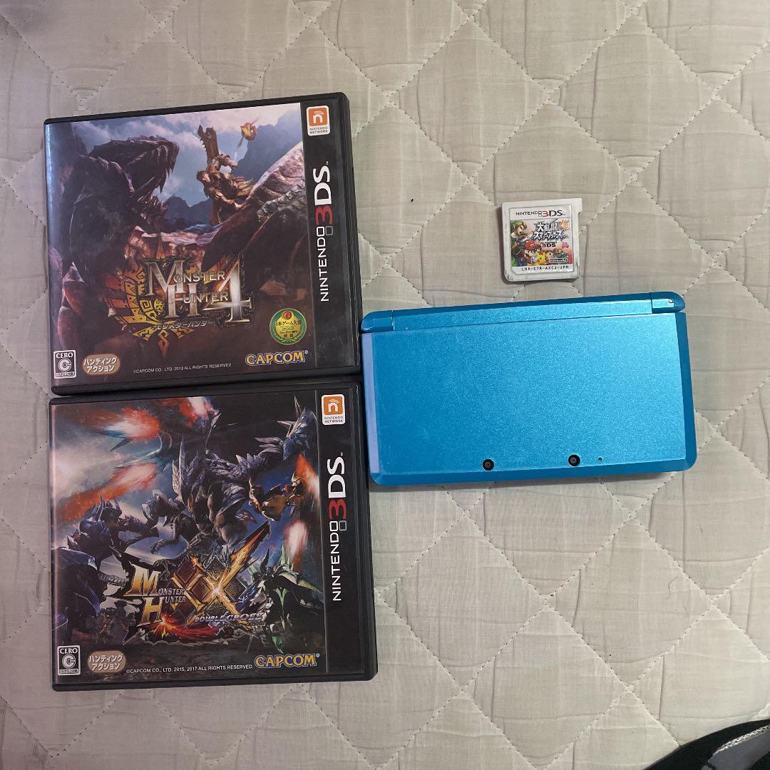 ニンテンドー3DS アクアブルー　ゲームソフト3つ ニンテンドー3DS - 【ソフト付き】ニンテンドー3DS アクアブルー 本体