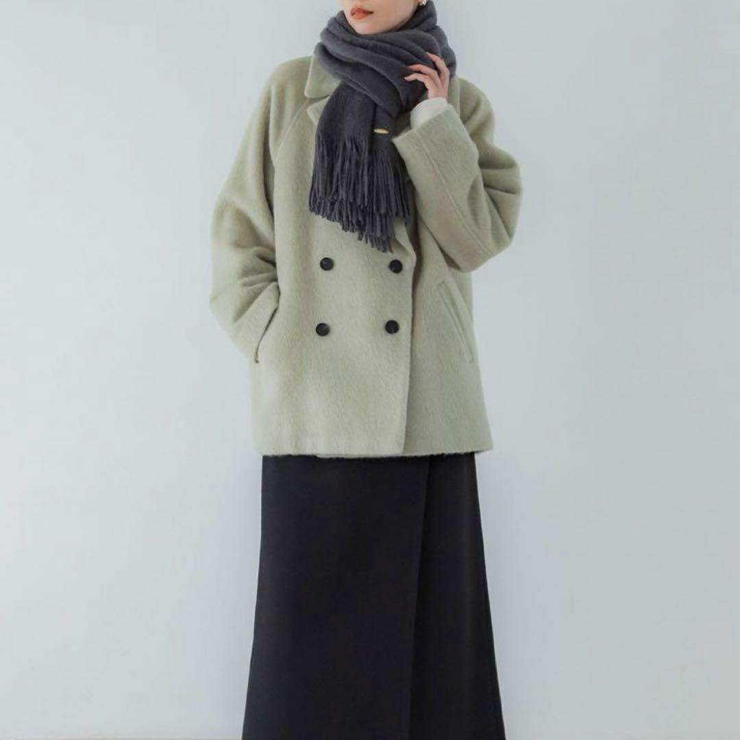 crewre クルーレ マイルドシャギーウールPコート ペールカーキ 2の通販