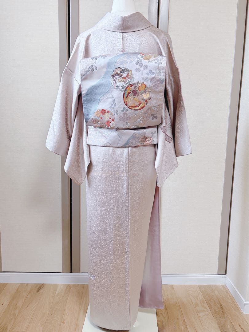 美品 正絹 訪問着 フルセット 一つ紋 裄65 蘇州 卒業式 入学式 結婚式