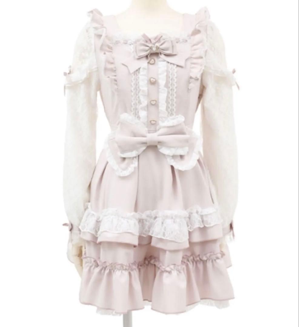 LIZLISA♡リズリサ ティアラリボンティアードワンピース ピンク - メルカリ