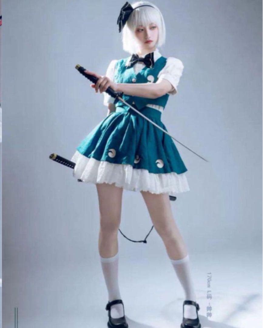 森森仙 東方Project 魂魄妖夢 コスプレ 衣装 青緑半袖ver - メルカリ