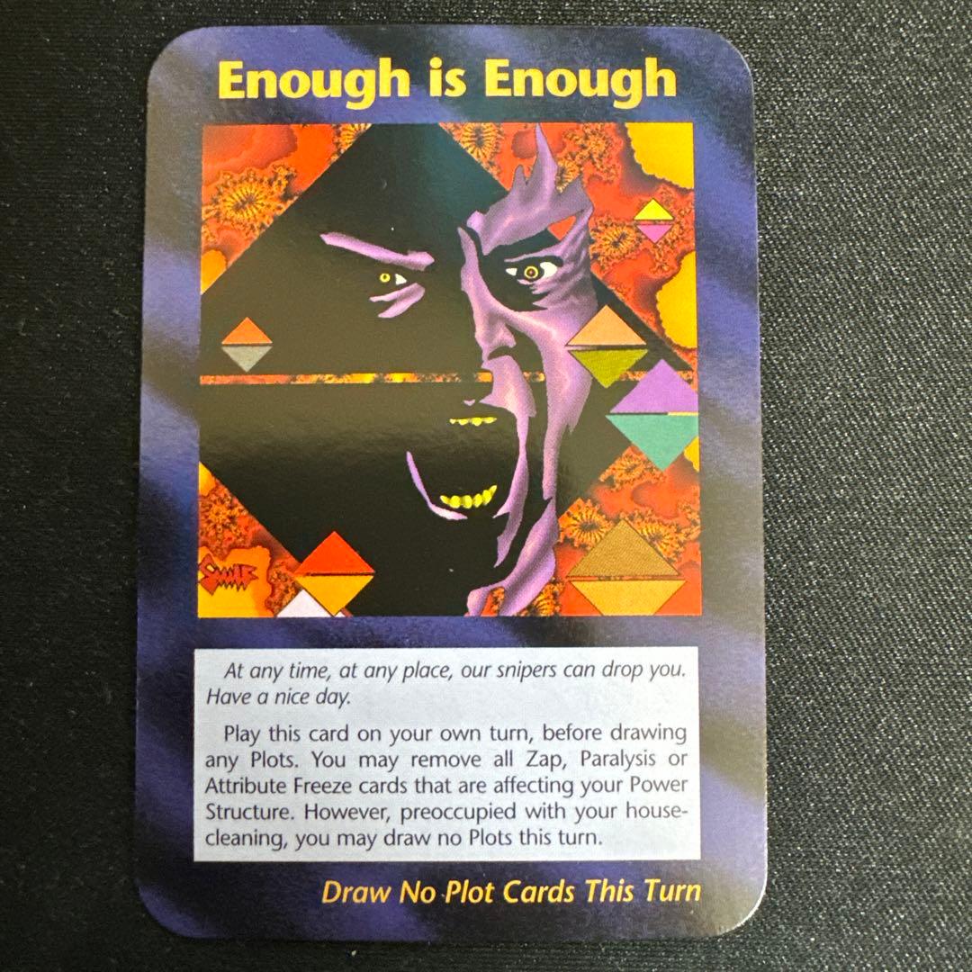 Enough is Enough シングル1枚 イルミナティカード INWO Enough is Enough Card INWO Illuminati New World Order Assassins