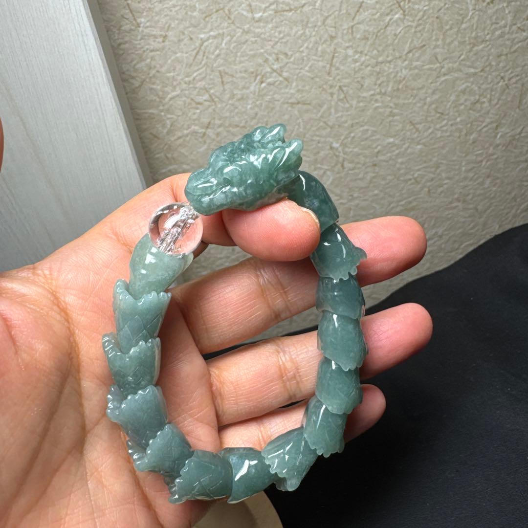 浄化の水晶&全ての繁栄 翠製 龍神ブレスレット