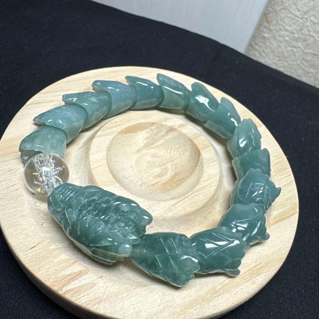 浄化の水晶&全ての繁栄 翠製 龍神ブレスレット
