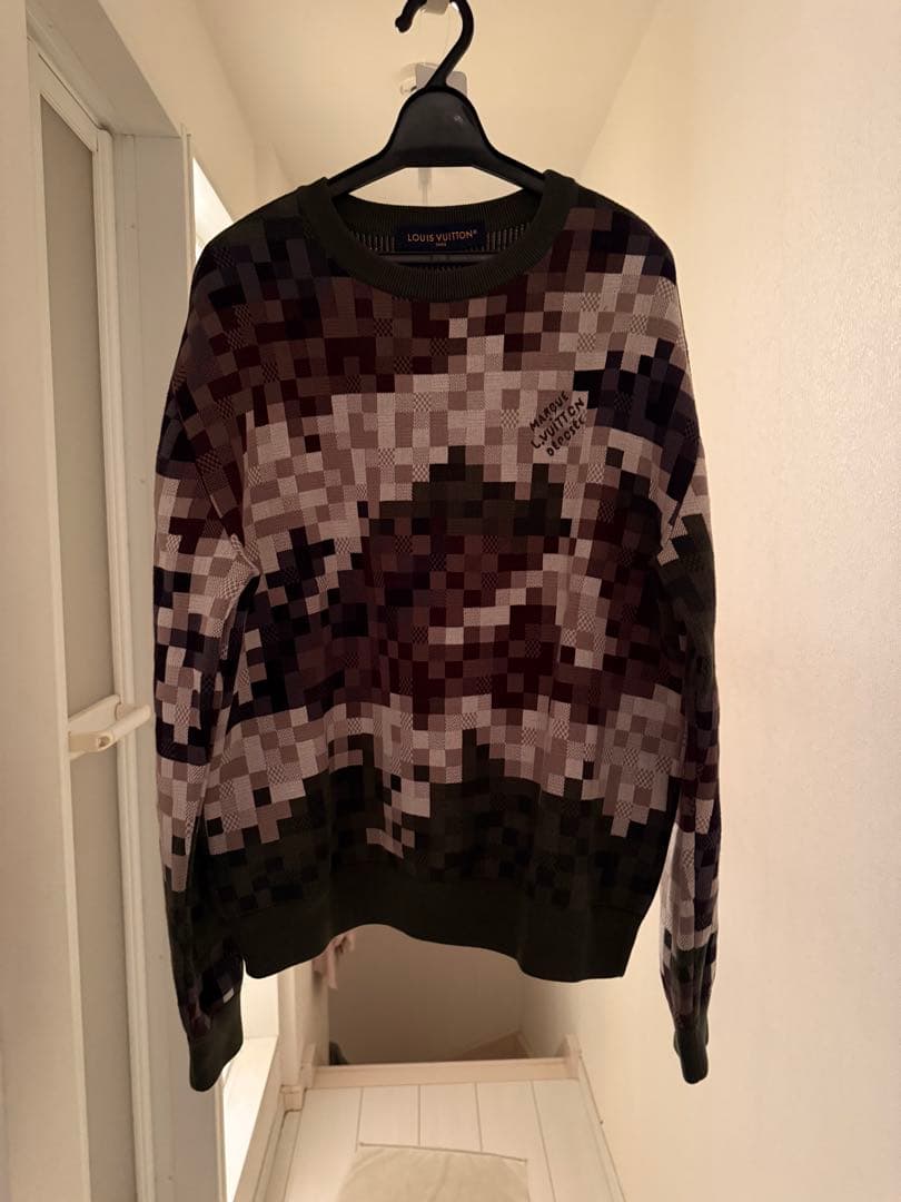 Louis Vuitton ダモフラージュピクセルパターン セーター XS ルイ·ヴィトン】「LV SKI」コレクションよりダモフラージュ·パターンを