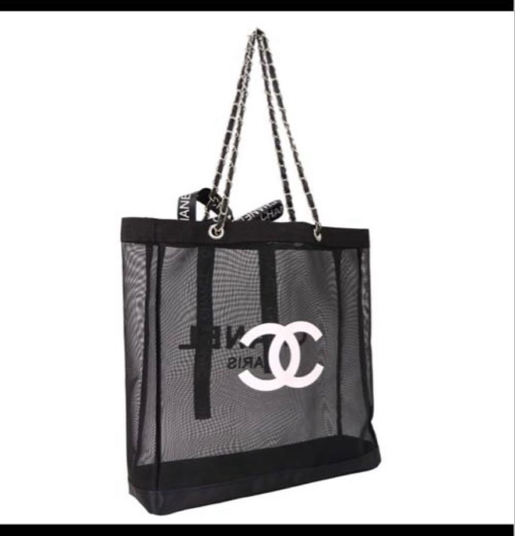 新品未使用□シャネル□ココマーク/ブラックメッシュキャンバス