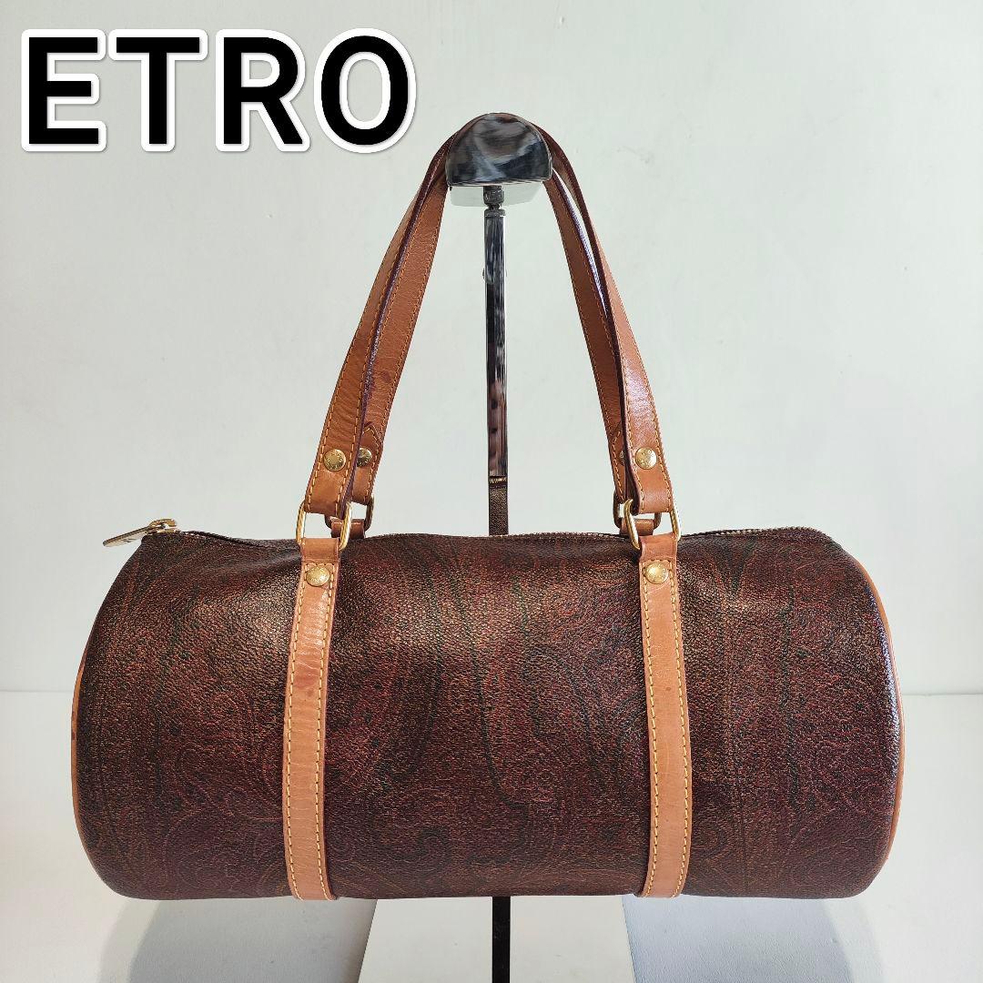 ETRO エトロ ペイズリー柄 ハンドバッグ ミニボストンバッグ 筒型