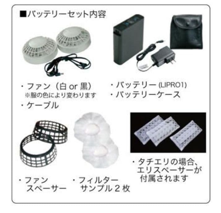 NSPオリジナル空調服 NA113フルハーネス対応バッテリーセット