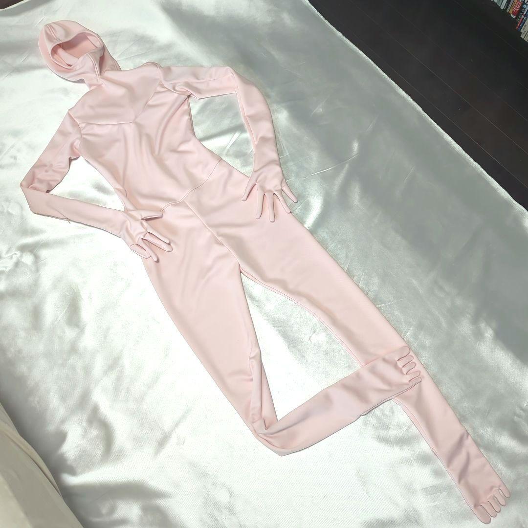 肌色全身タイツ 厚手 ゼンタイ着ぐるみショー 面下手袋5本指つま先付き