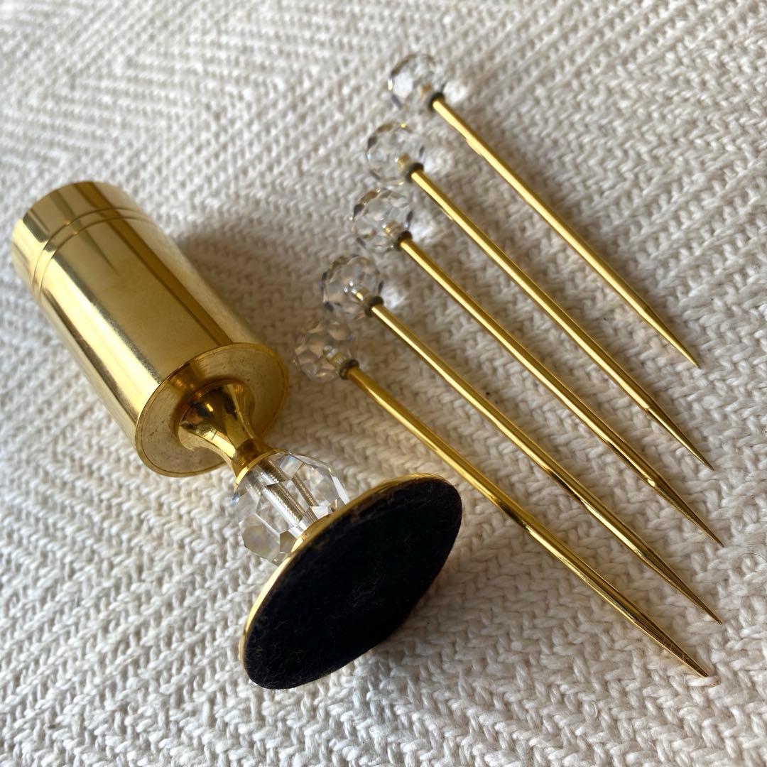 Canクリスタル硝子 金スウィーツプレート ティータイムセット16点