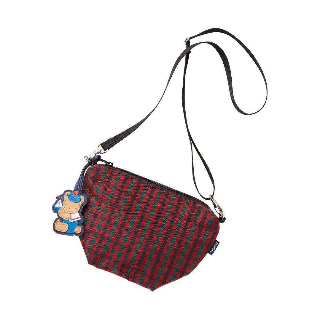 familiar ファミリア 舟形ポシェット ショルダーバッグ 赤チェック 美品 familiar - 完売！レア！familiar ポシェット ショルダーバッグ