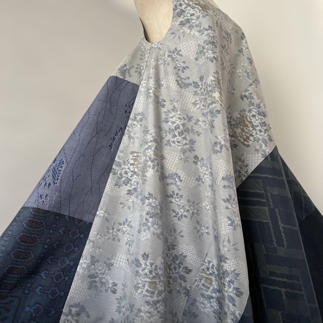 着物ワンピーステントラインマキシ丈《17》大島紬(証紙付きや7マルキ含む)等