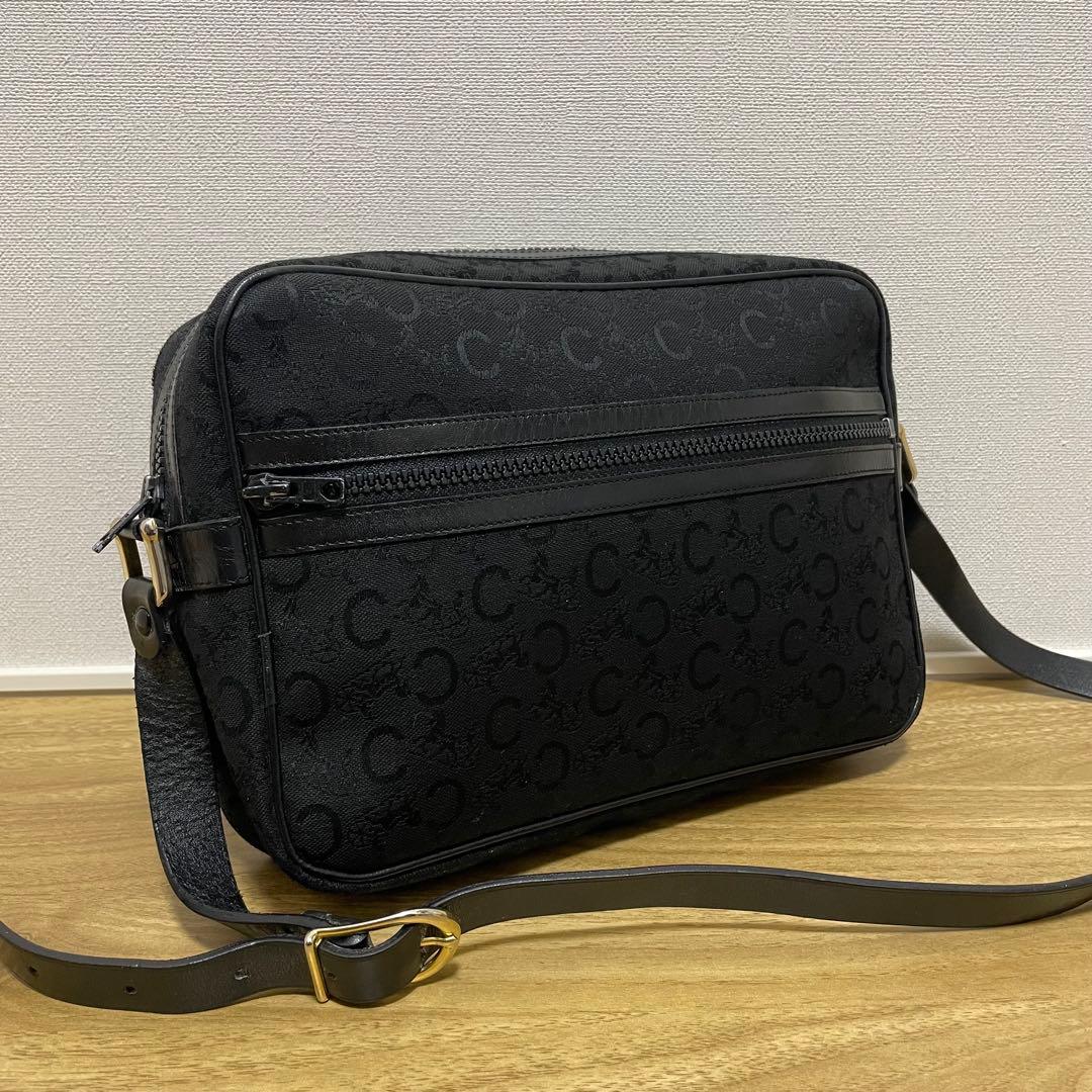 《美品》CELINE（セリーヌ）キャンパス×レザー ショルダーバッグ ブラック