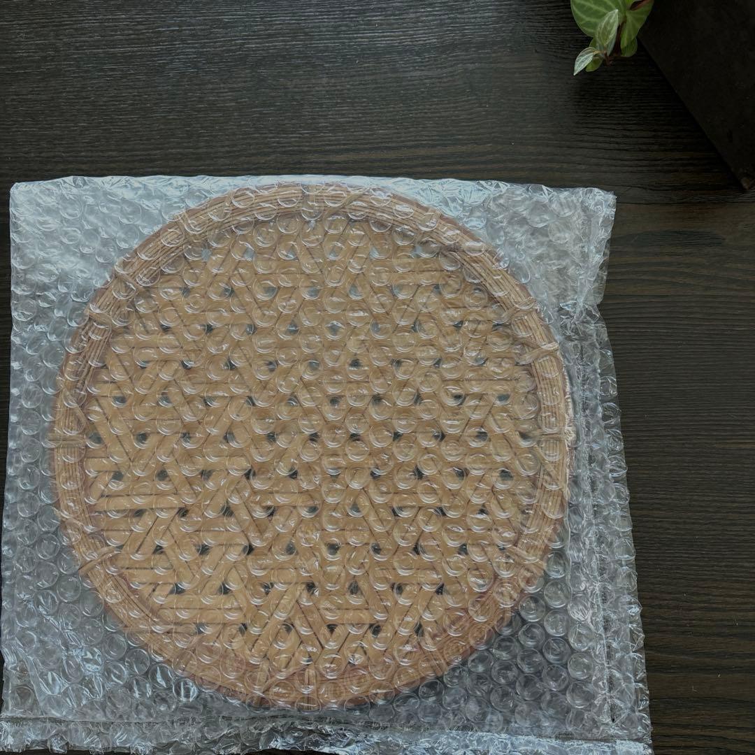 ◻️竹工芸閑飯島正章さん◻️ 亀甲編み盛り皿◻️阿仙草木染