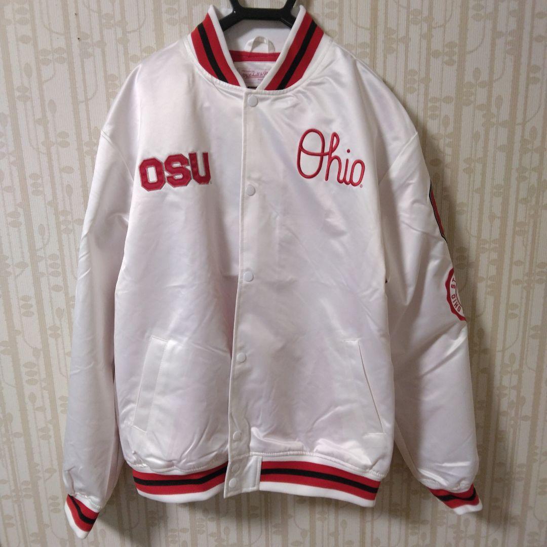 新品　 NCAA　アメフトスタジャン　刺繍ロゴ　バックアイズ 　ゆったり　XL スタジャン HOOK -original- アメカジサガラ刺繍スタジャンジャケット