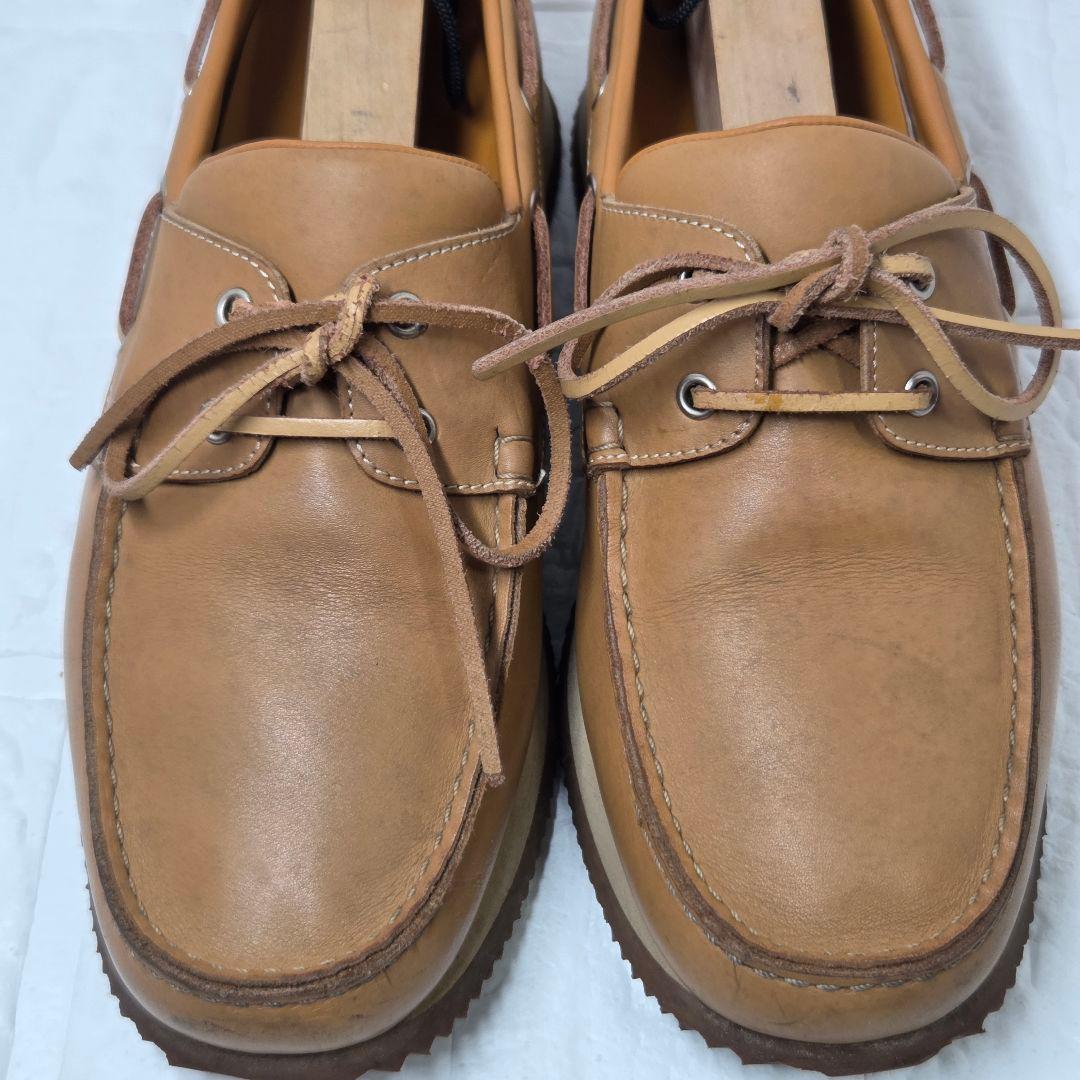 HERMES デッキシューズ 41.5(26.5cm) ブラウン