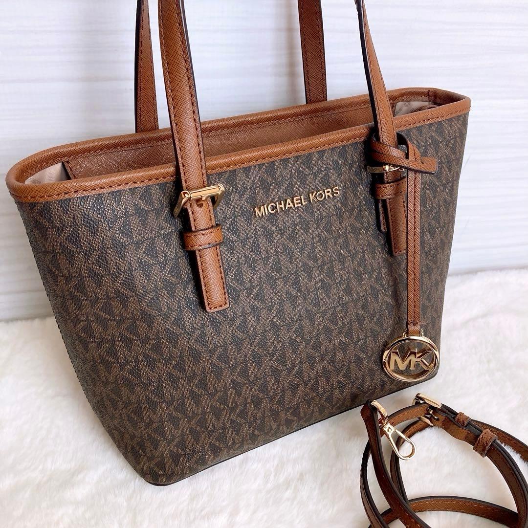 極美品☆MICHAEL KORSマイケルコース2wayショルダーバッグ ブラウン