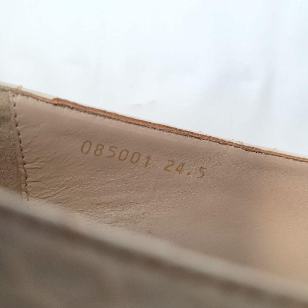 美品 HIMIKO On Bleue 卑弥呼 本革フラットパンプス 24.5cm