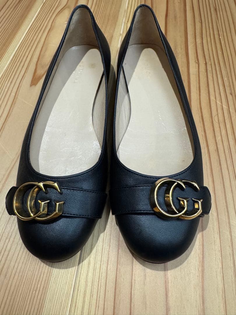 GUCCI マーモント　フラットシューズ サイズ37 Gucci GG Marmont Flat Loafers Black Leather Size 37.5 – Celebrity