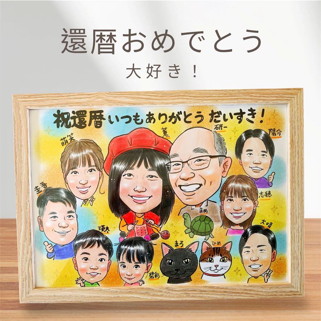 カワイイ似顔絵オーダー 文字無料 最短発送可能！ - メルカリ