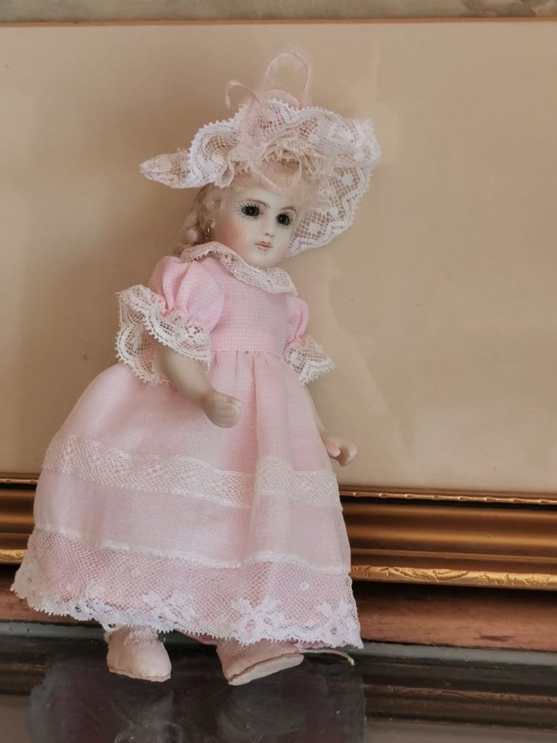 ヴィンテージ 作家物 14.5㎝三つ編のフレンチビスクドール キャシー