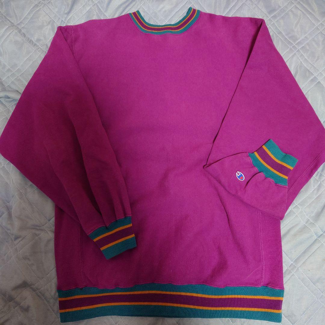 チャンピオン リバースウィーブ 90s アメリカ製 リブライン XXL 紫色