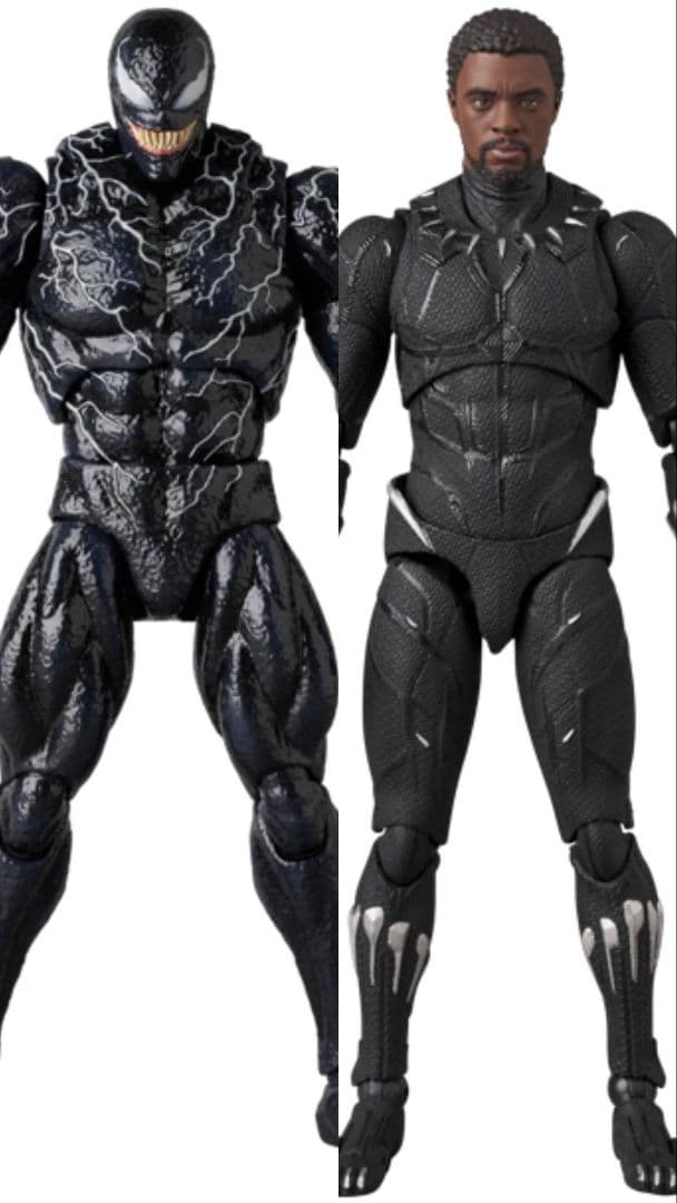 MARO MAFEX ヴェノム＆ブラックパンサー ブラックパンサーとスパイダーマン マイルズ・モラレスが全高約15
