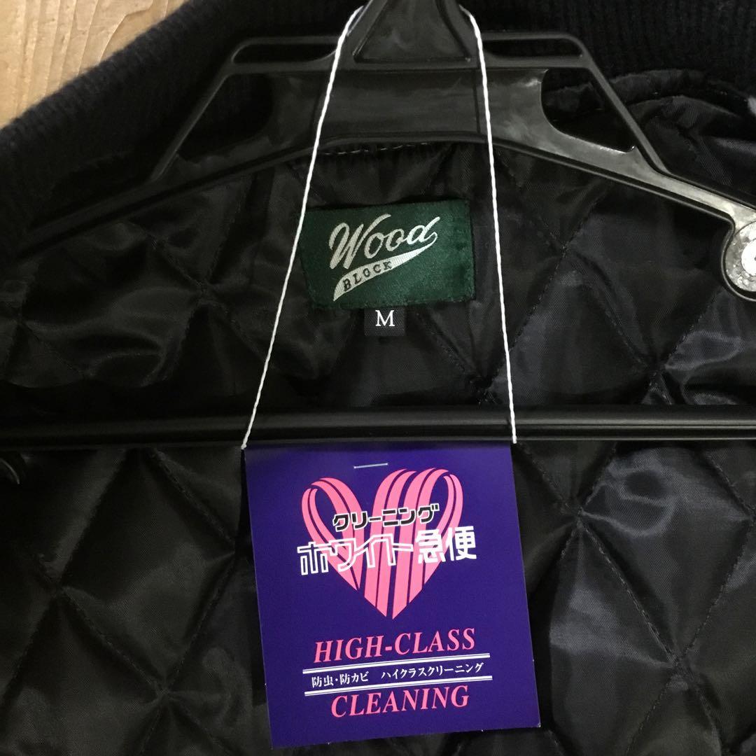 WOOD BLOCK/ウッドブロックウール地ビックエンブレムスタジャン可愛い。