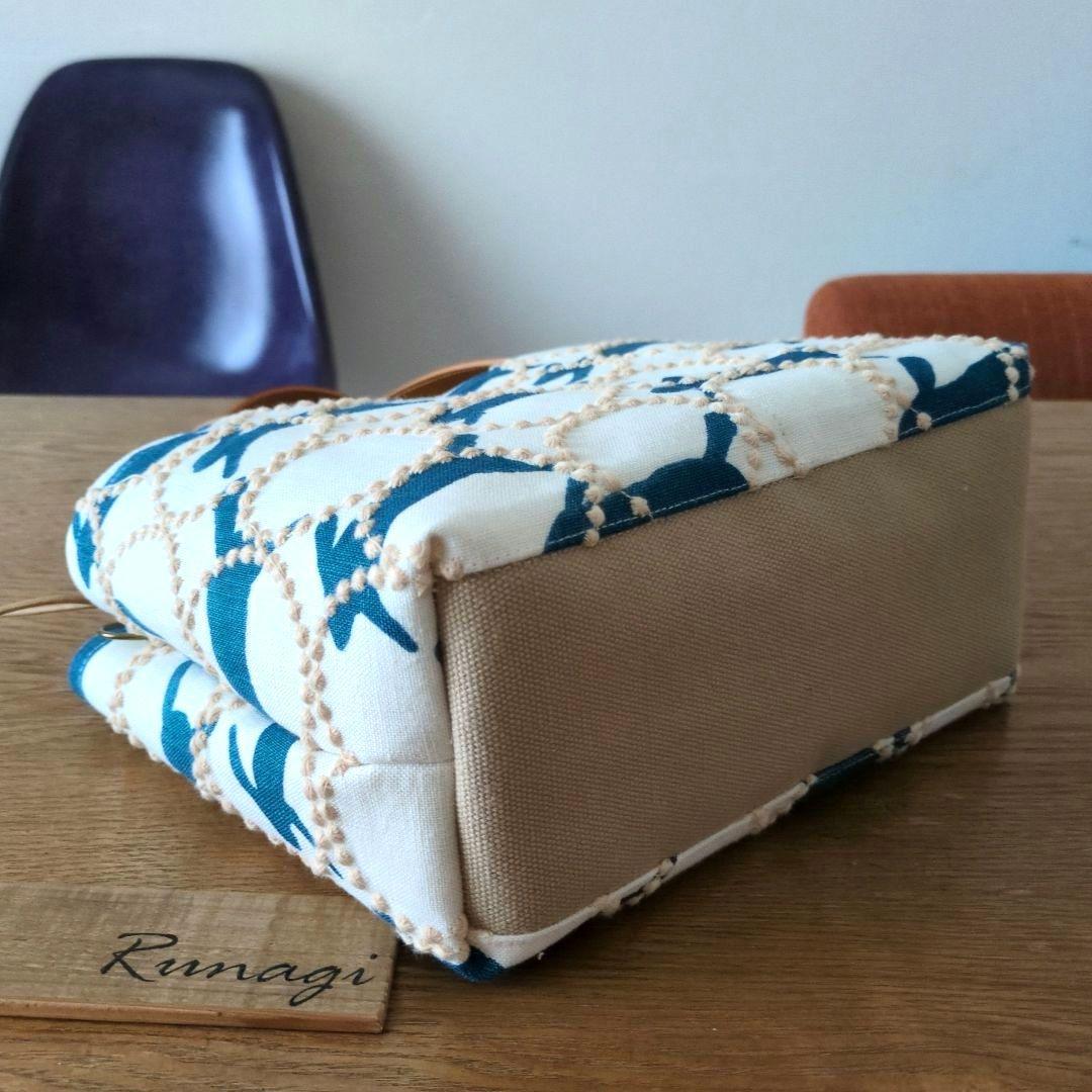 1561】あおりポケットの巾着バッグ＊ミナペルホネンの通販｜beswd.com