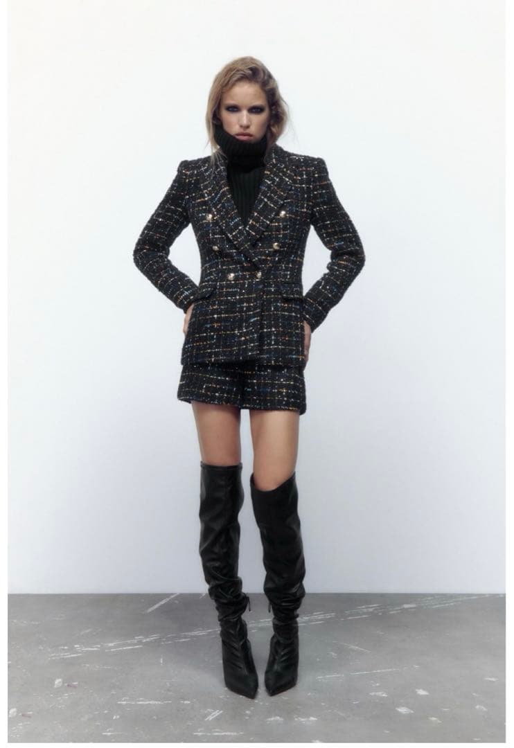 ZARA キラキラ ツイードセットアップ - メルカリ