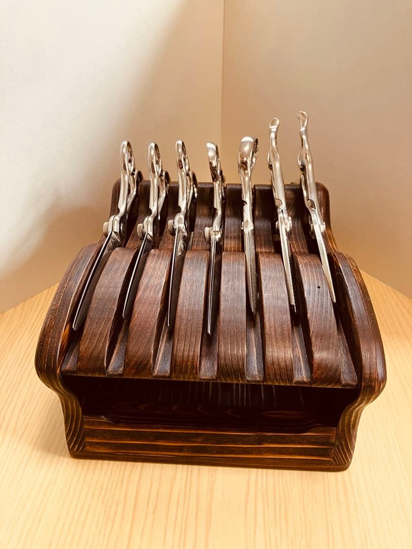 木製シザートレイ シザートレー シザースタンド ハサミ皿 Aタイプ